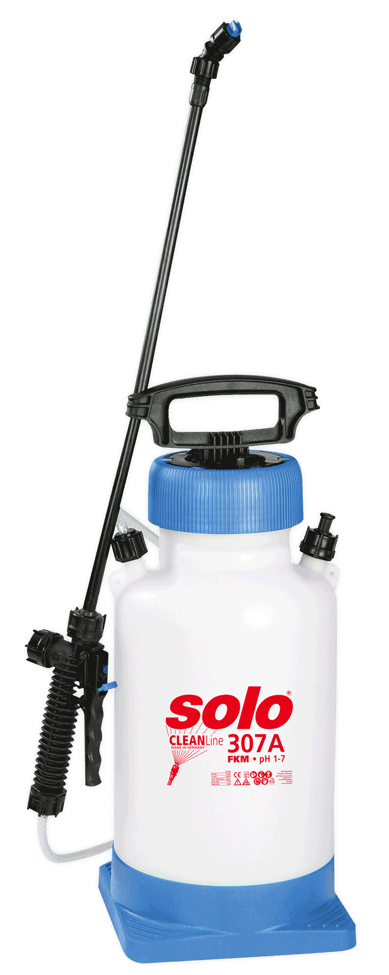 SOLO CLEANLine 307 A pressure sprayer with stand, PH value 1-7, 7 L capacity - Made in Germany